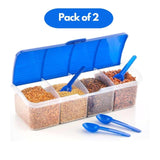 4-in-1 Spice Vault with Measuring Spoons and Airtight Lid Pack of 2 Quirky Home Essentials