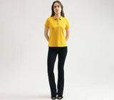 Womens Ketex Yellow Cotton Blend Polo Neck Tshirt