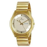 STYLISH TITAN ANALOG WATCH WITH DAY & DATE - GOLDEN Accessories