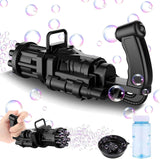 Kids Bubble Gun- 8 Hole Automatic Gatling Bubble Gun Blower Maker, with 3 Batteries and Bubble Water(Assorted Color)