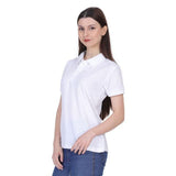 Womens Ketex White Cotton Blend Polo Neck Tshirt
