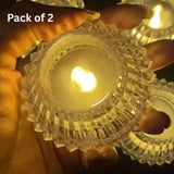 Decorative Led Crystal Diamond Candle	(Pack of 2) Quirky Home Essentials