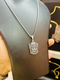Silver Mahakal Pendant WIth Chain Jewellery