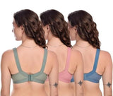 Womens Full Coverage Non Padded Bra Pack of 3