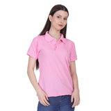 Womens Ketex Pink Cotton Blend Polo Neck Tshirt