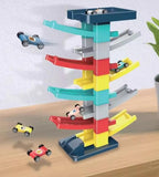 Kids DIY Multilevel Racetrack Glider on Building Block Toys
