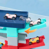 Kids DIY Multilevel Racetrack Glider on Building Block Toys